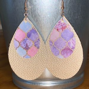 Faux Leather Drop Earrings